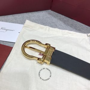 Thắt lưng nam Salvatore Ferragamo da thật mặt xỏ kim hàng hiệu - Ảnh 5