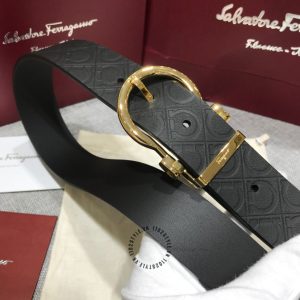 Thắt lưng nam Salvatore Ferragamo da thật mặt xỏ kim hàng hiệu - Ảnh 6
