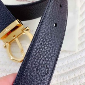 Thắt lưng Salvatore Ferragamo nam da xịn mặt khoá màu vàng - Hình ảnh 5