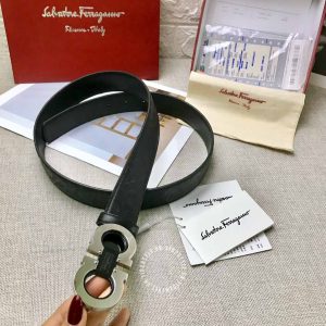 Thắt lưng nam Salvatore Ferragamo da xịn màu đen cao cấp - Ảnh 3