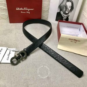 Thắt lưng nam Salvatore Ferragamo da xịn màu đen cao cấp - Ảnh 2