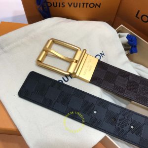 Thắt lưng nam da xịn Louis Vuitton khóa xỏ kim màu vàng nổi bật - Ảnh 4