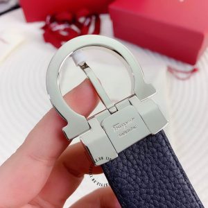 Thắt lưng Salvatore Ferragamo da sần mặt khoá xỏ kim cao cấp - Ảnh 2