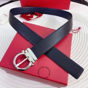Thắt lưng Salvatore Ferragamo da sần mặt khoá xỏ kim cao cấp - Ảnh 3