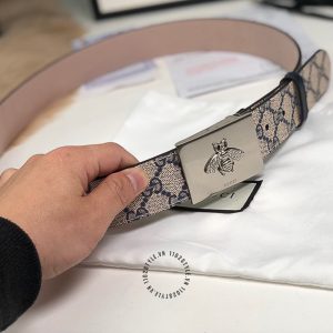 Thắt lưng Gucci nam mặt ghi dây họa tiết Monogram cao cấp - Ảnh 2