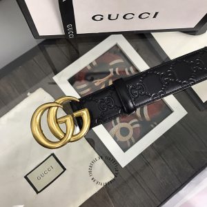 Thắt lưng Gucci mặt khóa vàng dây họa tiết Monogram cao cấp - Ảnh 6