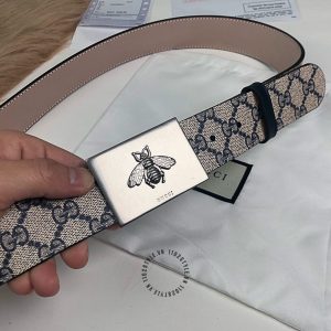 Thắt lưng Gucci nam mặt ghi dây họa tiết Monogram cao cấp - Ảnh 4