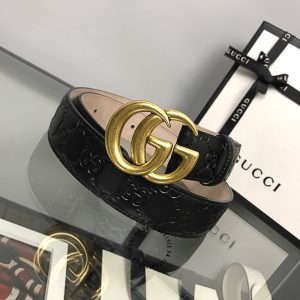 Thắt lưng Gucci mặt khóa vàng dây họa tiết Monogram cao cấp - Ảnh 2