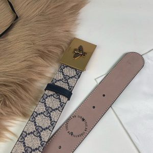Thắt lưng Gucci nam mặt vàng dây họa tiết Monogram - Ảnh 8