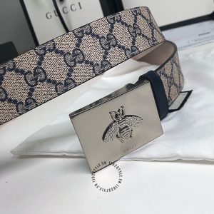 Thắt lưng Gucci nam mặt ghi dây họa tiết Monogram cao cấp - Ảnh 5