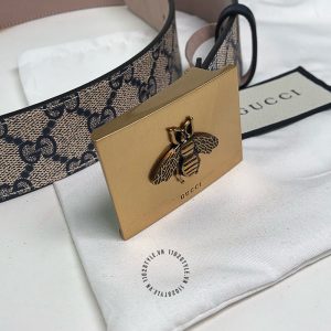 Thắt lưng Gucci nam mặt vàng dây họa tiết Monogram - Ảnh 5