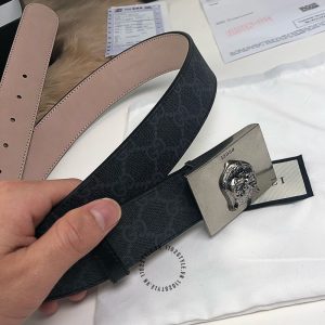 Thắt lưng Gucci nam mặt khóa ghi dây đen replica 1:1 chính hãng - Hình ảnh 8
