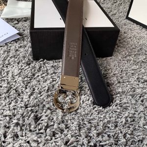 Thắt lưng Gucci nam mặt bạc dây 2 màu replica 1:1 chính hãng - Ảnh 5