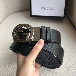 Thắt lưng Gucci nam mặt khóa bạc dây da rep 1:1 chính hãng - Ảnh 2