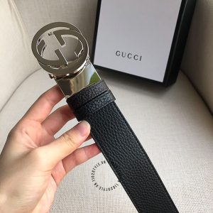 Thắt lưng Gucci nam mặt khóa bạc dây da rep 1:1 chính hãng - Ảnh 6