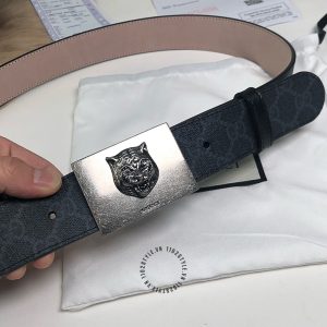 Thắt lưng Gucci nam mặt khóa ghi dây đen replica 1:1 chính hãng - Hình ảnh 3