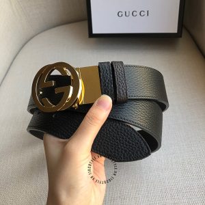 Thắt lưng Gucci nam mặt khóa vàng dây da rep 1:1 chính hãng - Hình ảnh 2