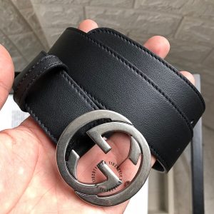 Thắt lưng Gucci nam mặt khóa màu ghi dây da rep 1:1 chính hãng - Ảnh 5