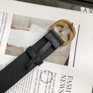 Thắt lưng Gucci nam mặt vàng dây da đen replica 1:1 chính hãng - Ảnh 8