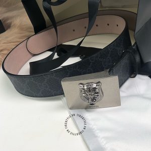 Thắt lưng Gucci nam mặt khóa ghi dây đen replica 1:1 chính hãng - Hình ảnh 5