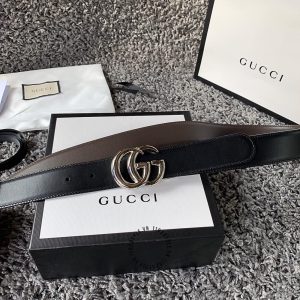 Thắt lưng Gucci hàng hiệu mặt khóa bạc cao cấp replica - Ảnh 5
