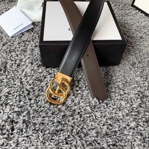 Thắt lưng Gucci nam mặt khóa màu vàng dây da hàng hiệu - Hình ảnh 7
