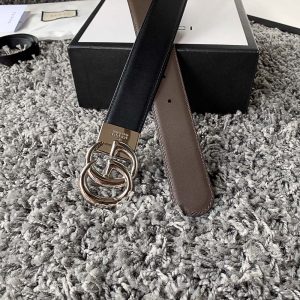 Thắt lưng Gucci hàng hiệu mặt khóa bạc cao cấp replica - Ảnh 6