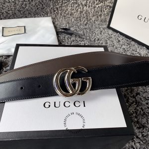 Thắt lưng Gucci hàng hiệu mặt khóa bạc cao cấp replica - Ảnh 4