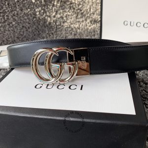 Thắt lưng Gucci hàng hiệu mặt khóa bạc cao cấp replica - Ảnh 2