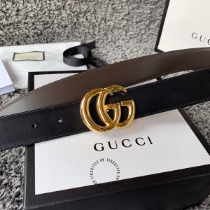 Thắt lưng Gucci nam mặt khóa màu vàng dây da hàng hiệu - Hình ảnh 2