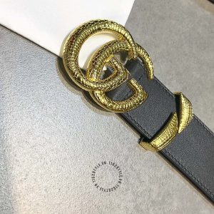 Thắt lưng Gucci nam mặt khóa màu vàng replica 1:1 chính hãng - Ảnh 6