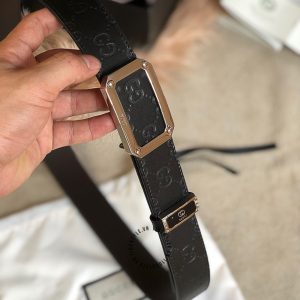 Thắt lưng Gucci nam mặt khóa bạc dây họa tiết rep 1:1 chính hãng - Ảnh 5