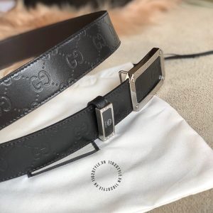 Thắt lưng Gucci nam mặt khóa bạc dây họa tiết rep 1:1 chính hãng - Ảnh 8