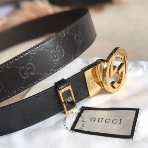 Thắt lưng Gucci nam dây da mặt khóa vàng rep 1:1 chính hãng - Ảnh 5