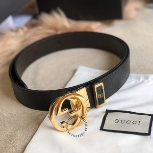 Thắt lưng Gucci nam dây da mặt khóa vàng rep 1:1 chính hãng - Ảnh 2