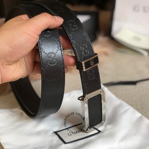 Thắt lưng Gucci nam mặt khóa bạc dây họa tiết rep 1:1 chính hãng - Ảnh 7