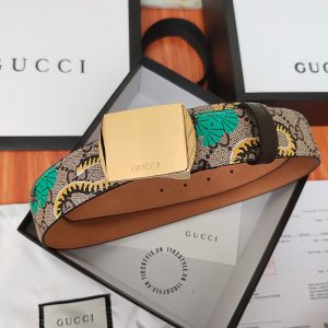 Thắt lưng hàng hiệu Gucci nam da xịn mặt khóa vàng fake 1:1 - Ảnh 4