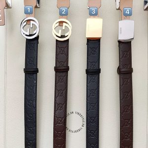 Thắt lưng hàng hiệu Gucci nam mặt khóa bấm dây xịn họa tiết - Ảnh 6