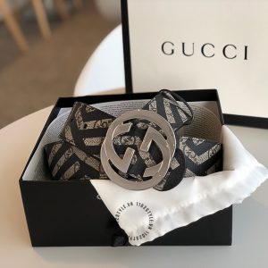 Thắt lưng Gucci nam mặt khóa bạc dây da hàng hiệu - Hình ảnh 2