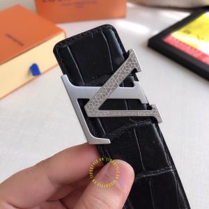 Thắt lưng hàng hiệu Louis Vuitton mặt khóa màu bạc dây da thật - Ảnh 3