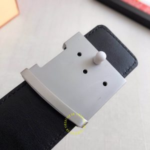 Thắt lưng hàng hiệu Louis Vuitton mặt khóa màu bạc dây da thật - Ảnh 4