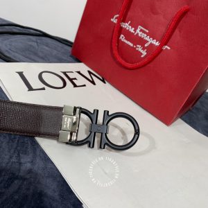 Thắt lưng nam Salvatore Ferragamo mặt khoá màu đen cao cấp - Hình ảnh 6