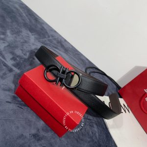 Thắt lưng nam Salvatore Ferragamo mặt khoá màu đen cao cấp - Hình ảnh 9