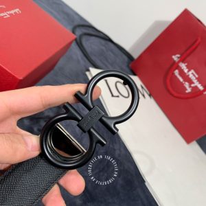 Thắt lưng nam Salvatore Ferragamo mặt khoá màu đen cao cấp - Hình ảnh 8