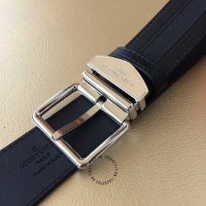 Thắt lưng nam Louis Vuitton khóa xỏ kim màu bạc hàng hiệu - Ảnh 5