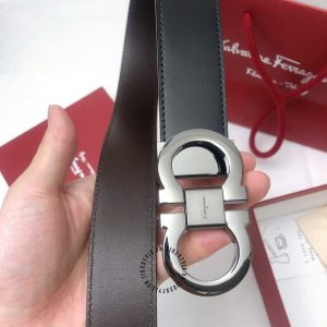 Thắt lưng nam Salvatore Ferragamo mặt khoá màu bạc cao cấp - Ảnh 2