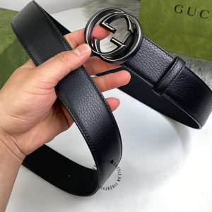 Thắt lưng nam Gucci mặt khóa đen bóng dây da cao cấp - Ảnh 5