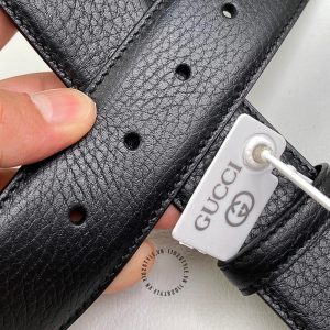 Thắt lưng nam Gucci mặt khóa đen bóng dây da cao cấp - Ảnh 8