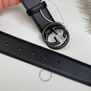 Thắt lưng nam Gucci mặt khóa đen bóng dây da cao cấp - Ảnh 4