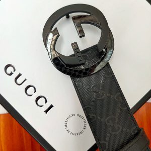 Thắt lưng Gucci nam mặt khóa đen dây da họa tiết hàng hiệu - Ảnh 6